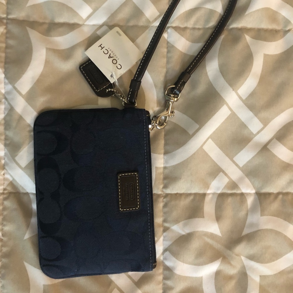 COACH navy blue and black smaller clutch